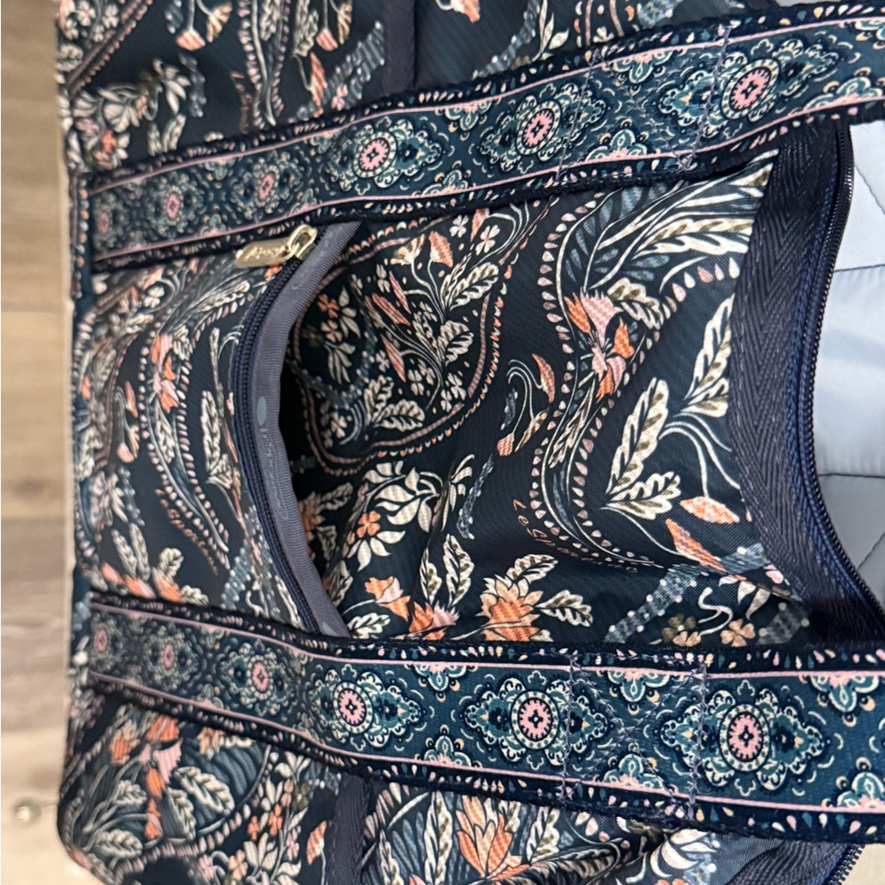 Floral Navy Knapsack/Tote - Picture 5 of 7